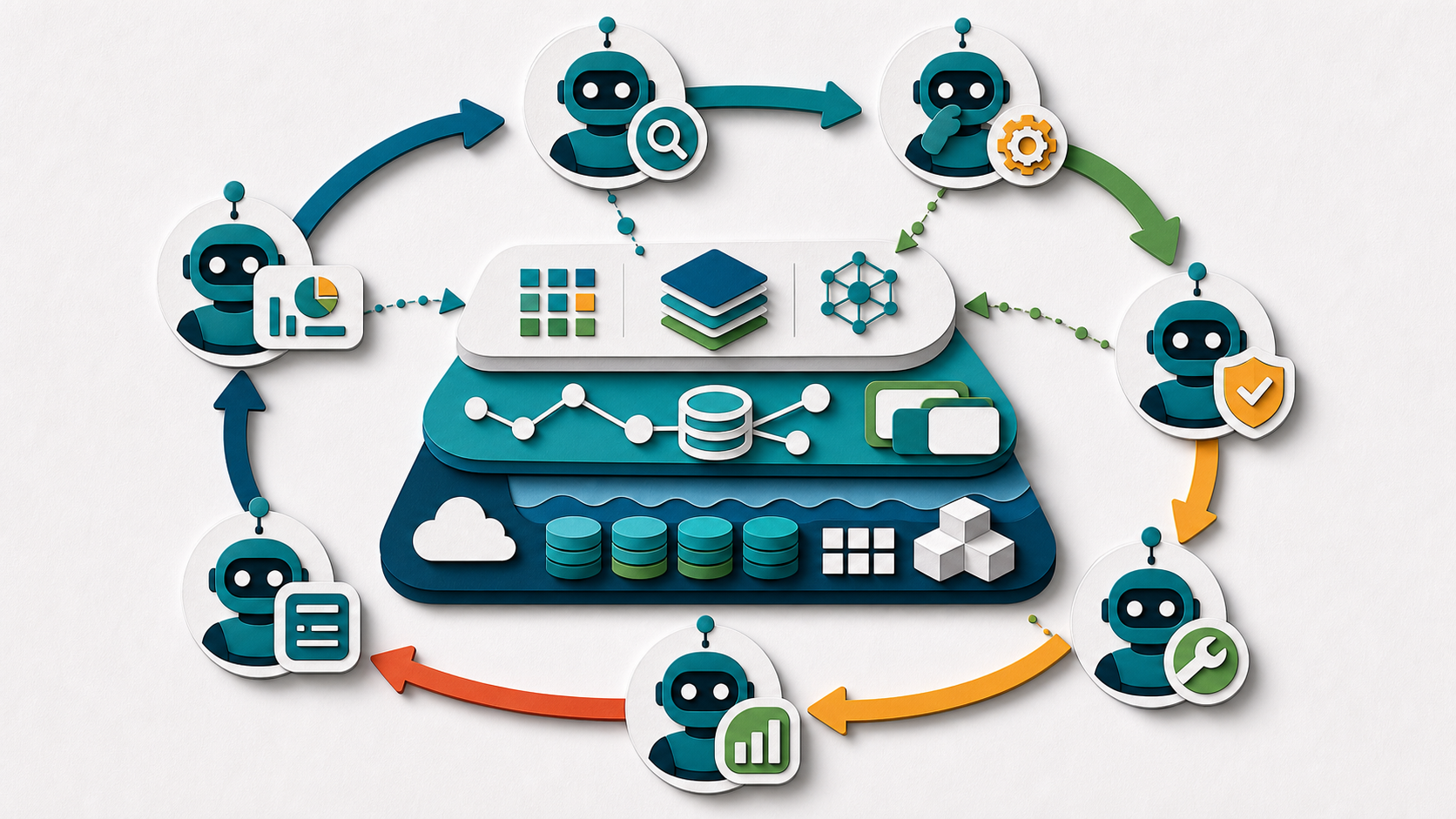 Operating workflow for agentic lakehouse architecture