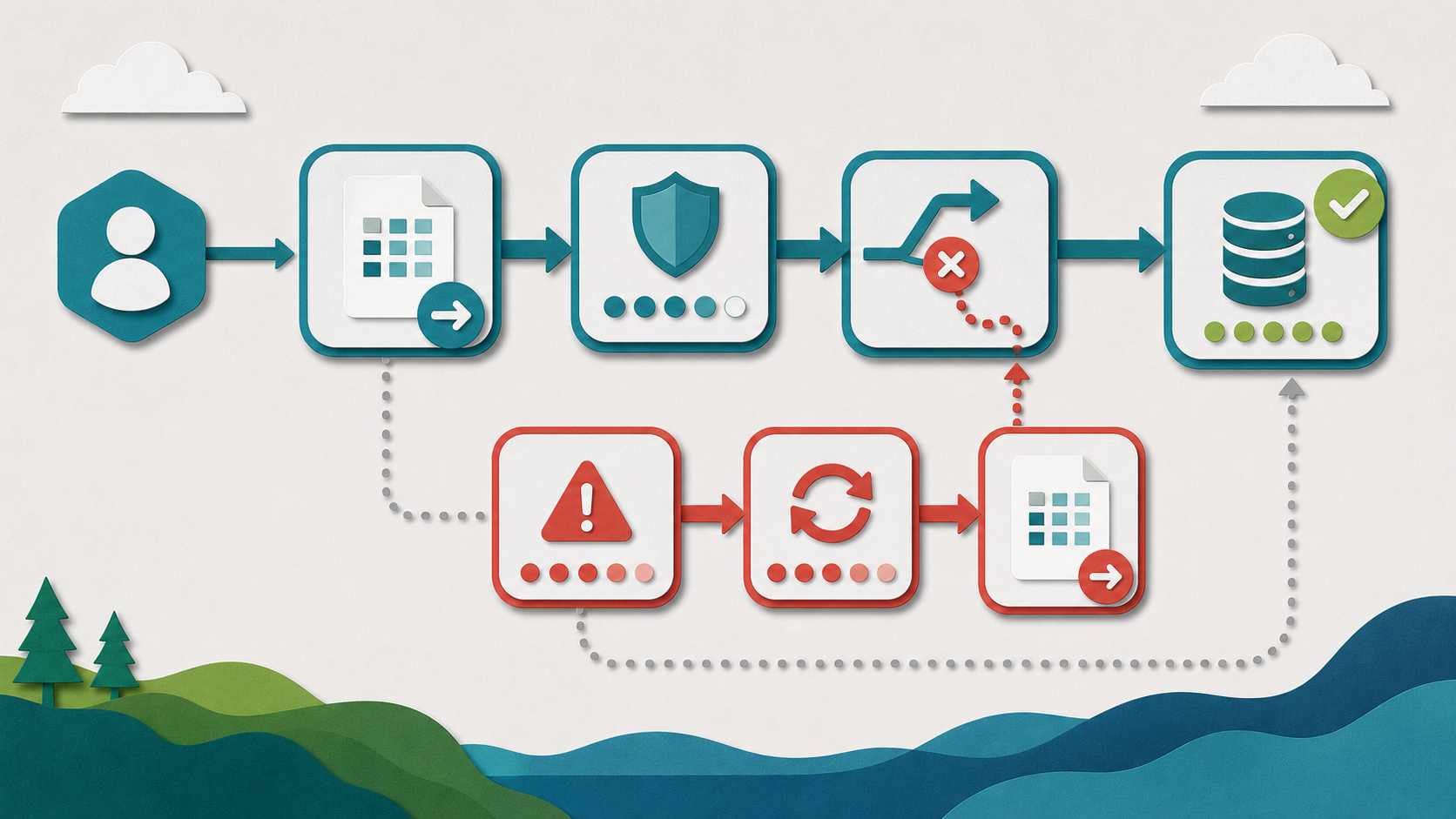 Operating workflow for commit conflict handling