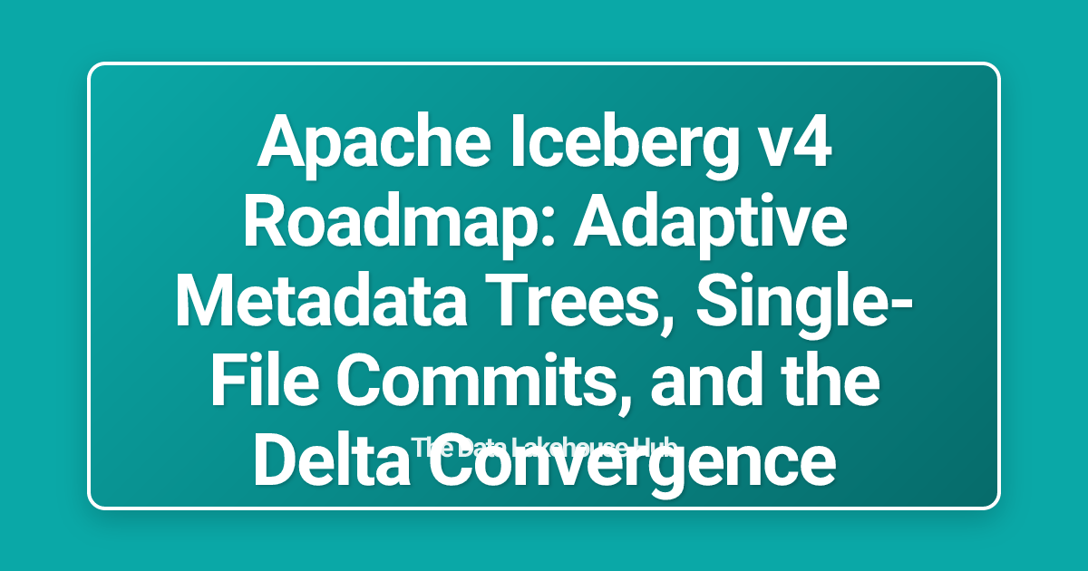 Apache Iceberg v4 Roadmap: Adaptive Metadata Trees, Single-File Commits, and the Delta Convergence