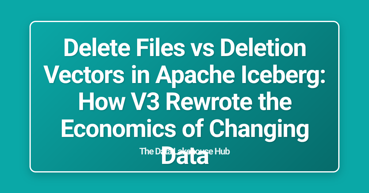Delete Files vs Deletion Vectors in Apache Iceberg: How V3 Rewrote the Economics of Changing Data