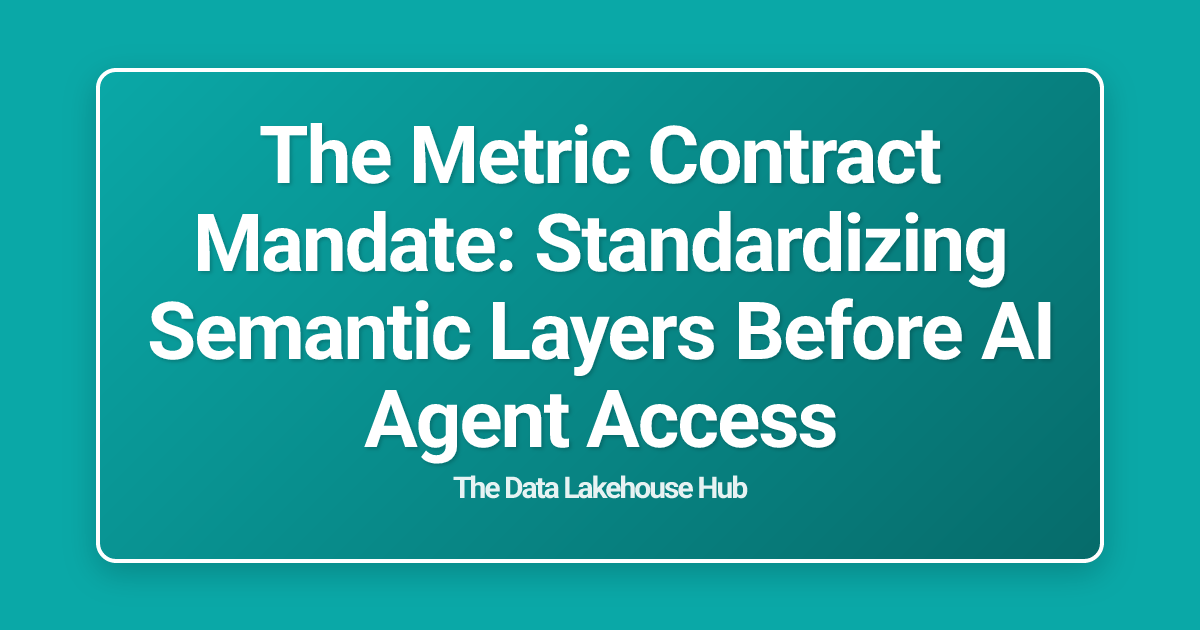 The Metric Contract Mandate: Standardizing Semantic Layers Before AI Agent Access